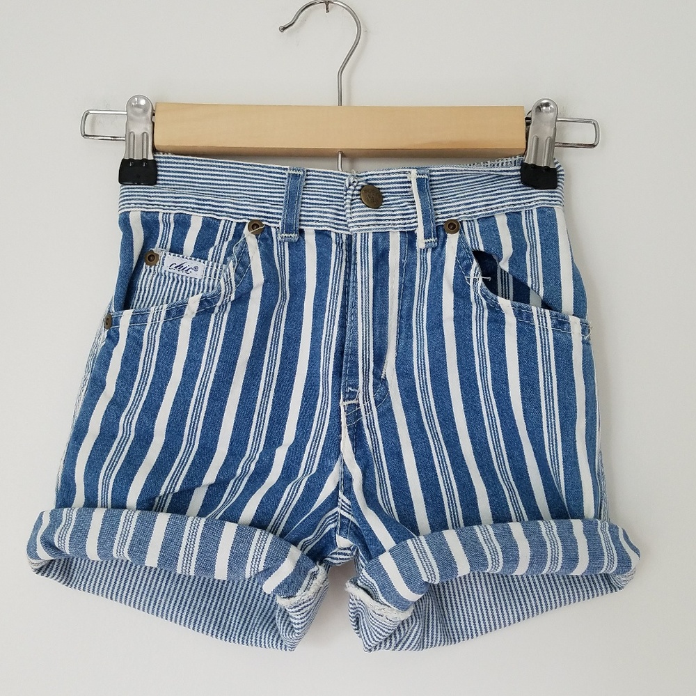 Vintage Chic blue and white stripe shorts